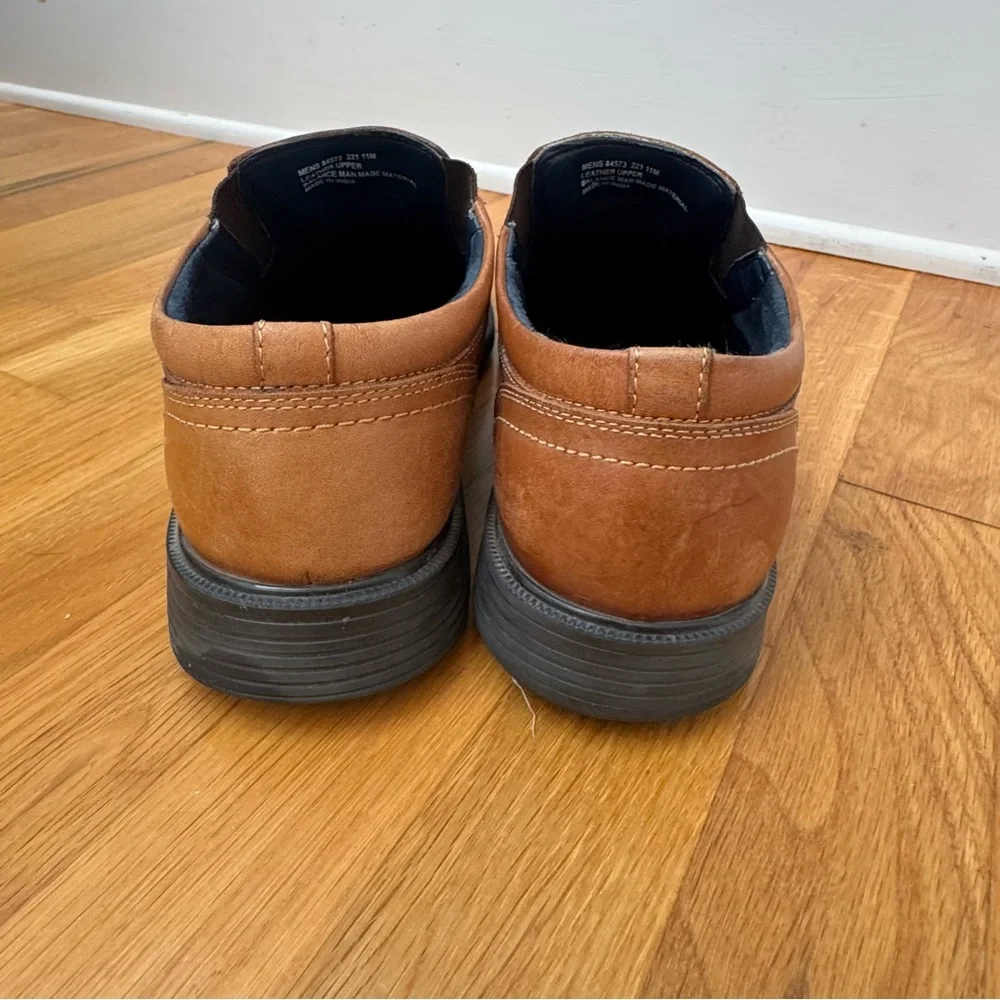 Nunn Bush Lites Men's Brown Leather Slip-On Loafers Comfort Gel Size 11M